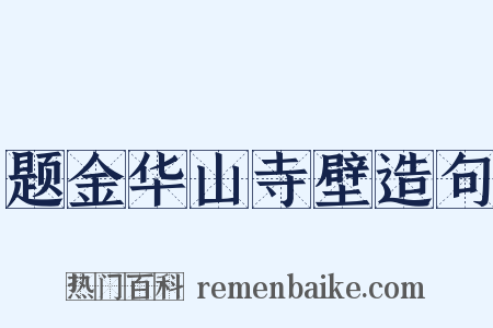 题金华山寺壁造句是什么意思的图片